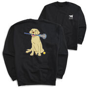 Girls Lacrosse Crewneck Sweatshirt - Chase The Lax Dog (Back Design)