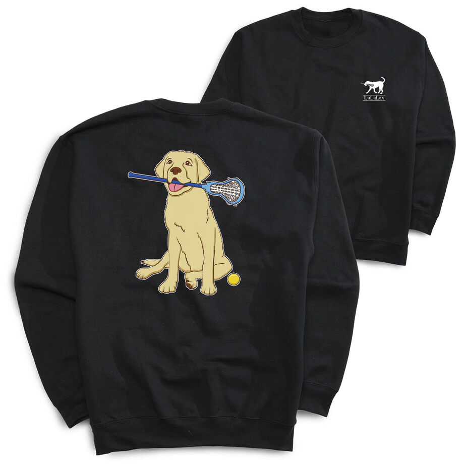 Girls Lacrosse Crewneck Sweatshirt - Chase The Lax Dog (Back Design)