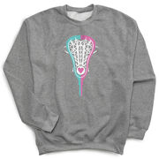 Girls Lacrosse Crewneck Sweatshirt - Lacrosse Stick Heart