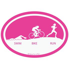 Swim Bike Run Decal (Pink)