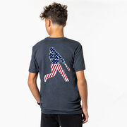 Baseball Short Sleeve T-Shirt - Baseball Stars and Stripes Player (Back Design)