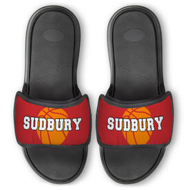 Basketball Repwell&reg; Slide Sandals - Basketball with Text