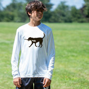 Guys Lacrosse Long Sleeve Performance Tee - Max The Lax Dog