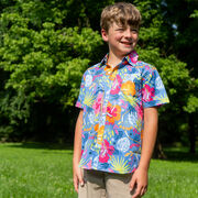 Hockey Performance Short Sleeve Button Down Shirt - Aloha