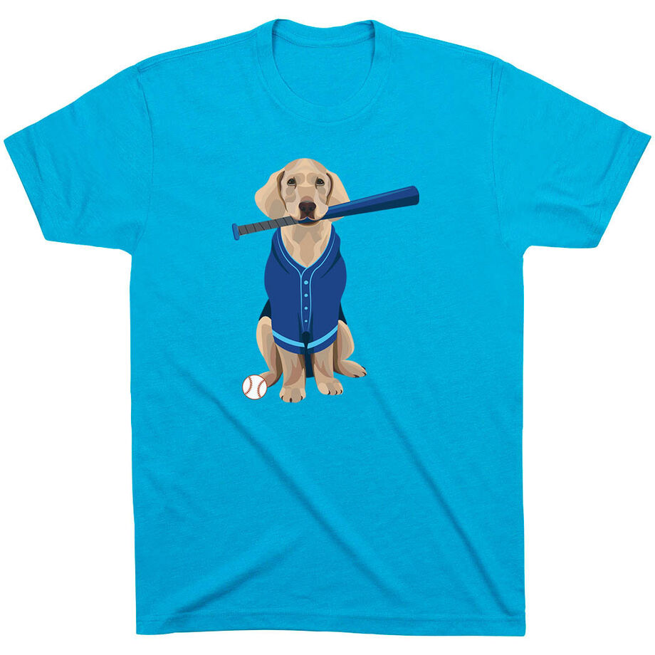 Baseball Short Sleeve T-Shirt - Dinger the Baseball Dog