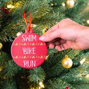 Triathlon Round Ceramic Ornament - Swim Bike Run