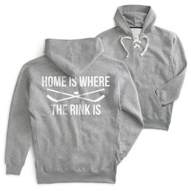 Hockey Sport Lace Sweatshirt - Home is Where the Rink Is