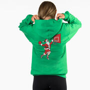 Basketball Hooded Sweatshirt - Slam Dunk Santa (Back Design)