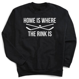 Hockey Crew Neck Sweatshirt - Home Is Where The Rink Is