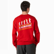 Guys Lacrosse Crewneck Sweatshirt - Evolution of Lacrosse (Back Design)