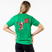 Basketball Short Sleeve T-Shirt - Slam Dunk Santa (Back Design)