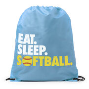 Softball Sport Pack Cinch Sack Eat. Sleep. Softball.