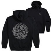 Volleyball Hooded Sweatshirt - Volleyball Words (Back Design)
