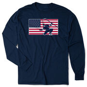 Hockey Tshirt Long Sleeve - Patriotic Hockey