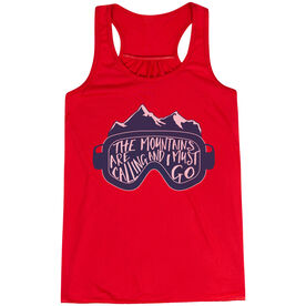 Skiing & Snowboarding Flowy Racerback Tank Top - The Mountains Are Calling