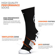Basketball Woven Mid-Calf Socks - Ball Silhouette (Black/White)