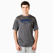 Hockey Short Sleeve Performance Tee - Hockey Crossed Sticks Logo