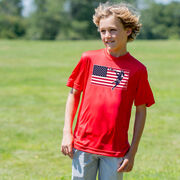 Guys Lacrosse Short Sleeve Performance Tee - Patriotic Lacrosse