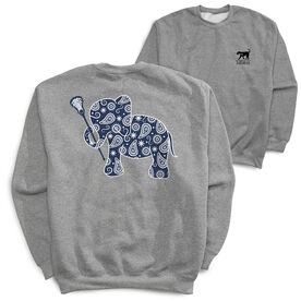 Girls Lacrosse Crewneck Sweatshirt - Lax Elephant (Back Design)