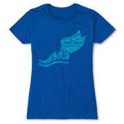 Cross Country Women's Everyday Tee Winged Foot Inspirational Words [Adult Medium/Royal] - SS
