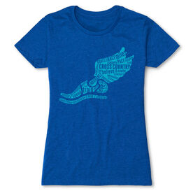Cross Country Women's Everyday Tee Winged Foot Inspirational Words [Adult Medium/Royal] - SS
