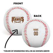 Engraved Baseball Front/Back - Player Information with Team Logo