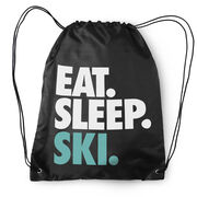 Skiing & Snowboarding Drawstring Backpack Eat. Sleep. Ski.