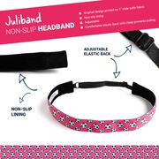 Soccer Juliband Non-Slip Headband - Soccer Balls - Pink