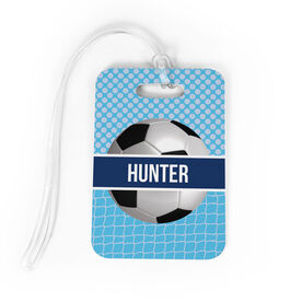 Soccer Bag/Luggage Tag - Personalized 2 Tier Patterns with Soccer Ball