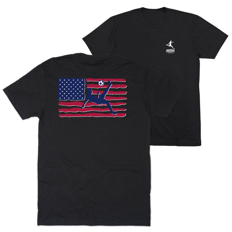 Soccer Short Sleeve T-Shirt - Guys Soccer Land That We Love (Back Design)