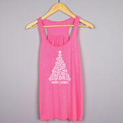Lacrosse Flowy Racerback Tank Top - Merry Laxmas Tree