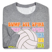 Volleyball Crewneck Sweatshirt - Bump, Set, Spike