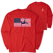Soccer Tshirt Long Sleeve - Patriotic Soccer (Back Design)