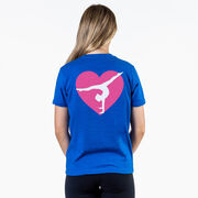 Gymnastics Short Sleeve T-Shirt - Gymnast Heart (Back Design)