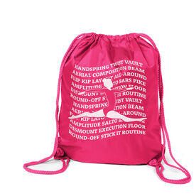 Gymnastics Drawstring Backpack - Gymnastics Words