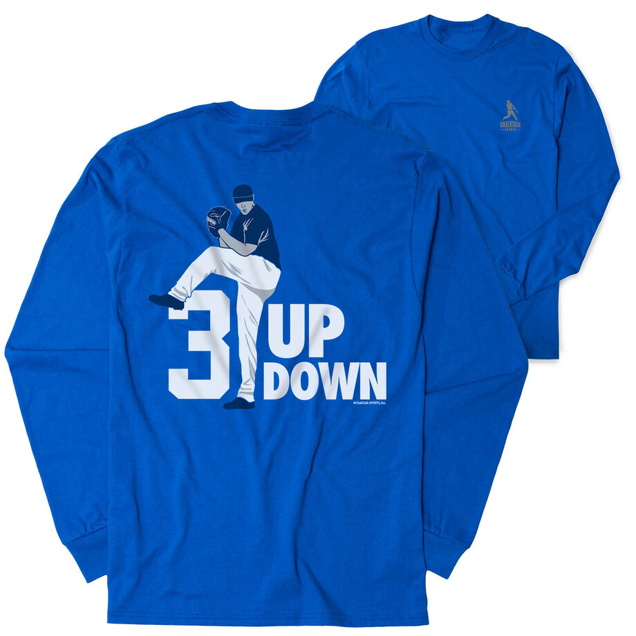 Baseball Tshirt Long Sleeve - 3 Up 3 Down  (Back Design)