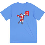 Basketball Short Sleeve Performance Tee - Slam Dunk Santa