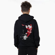 Guys Lacrosse Hooded Sweatshirt - Santa Laxer (Back Design)