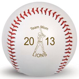 Baseball Team Mom Player Laser Engraved Baseball