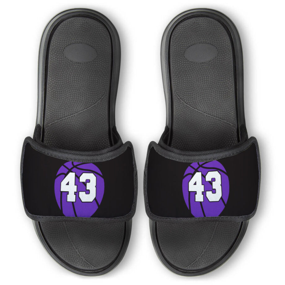 Basketball Repwell&reg; Slide Sandals - Basketball With Number