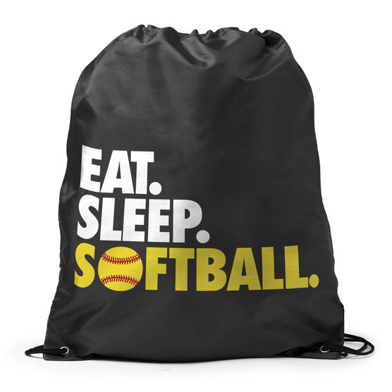 Softball Sport Pack Cinch Sack Eat. Sleep. Softball.
