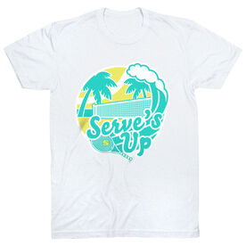 Tennis Short Sleeve T-Shirt - Serve's Up [Adult Small/White] - SS