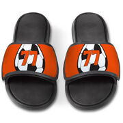Soccer Repwell&reg; Slide Sandals - Soccer Ball with Number