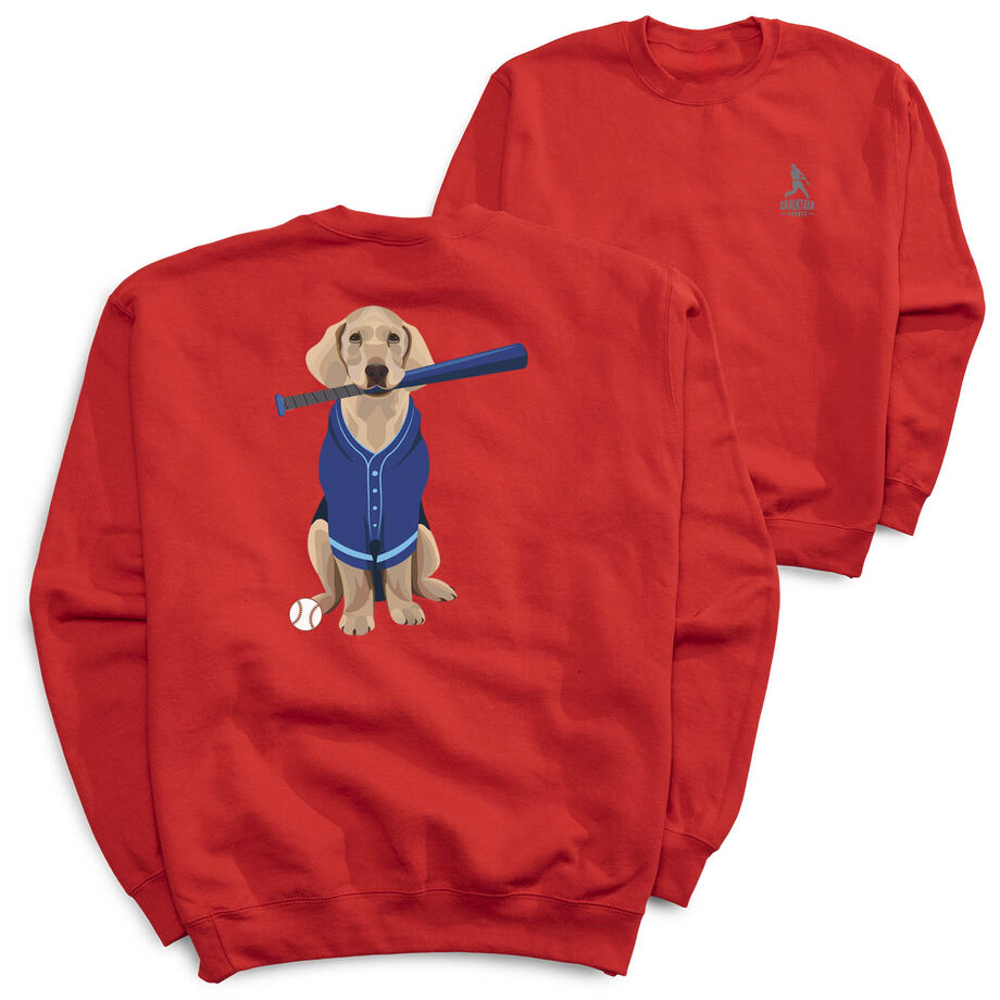 Baseball Crewneck Sweatshirt - Dinger the Baseball Dog (Back Design)