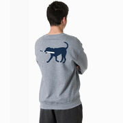 Baseball Crewneck Sweatshirt - Navy Baseball Dog (Back Design)