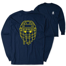 Hockey Tshirt Long Sleeve - Have An Ice Day Smiley Face (Back Design)