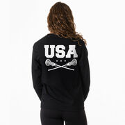 Girls Lacrosse Tshirt Long Sleeve - USA Girls Lacrosse (Back Design)