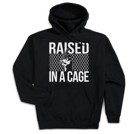 Baseball Hooded Sweatshirt - Raised In a Cage [Black/Adult X-Large] - SS