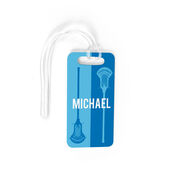 Guys Lacrosse Bag/Luggage Tag - Personalized Vertical Lacrosse Stick