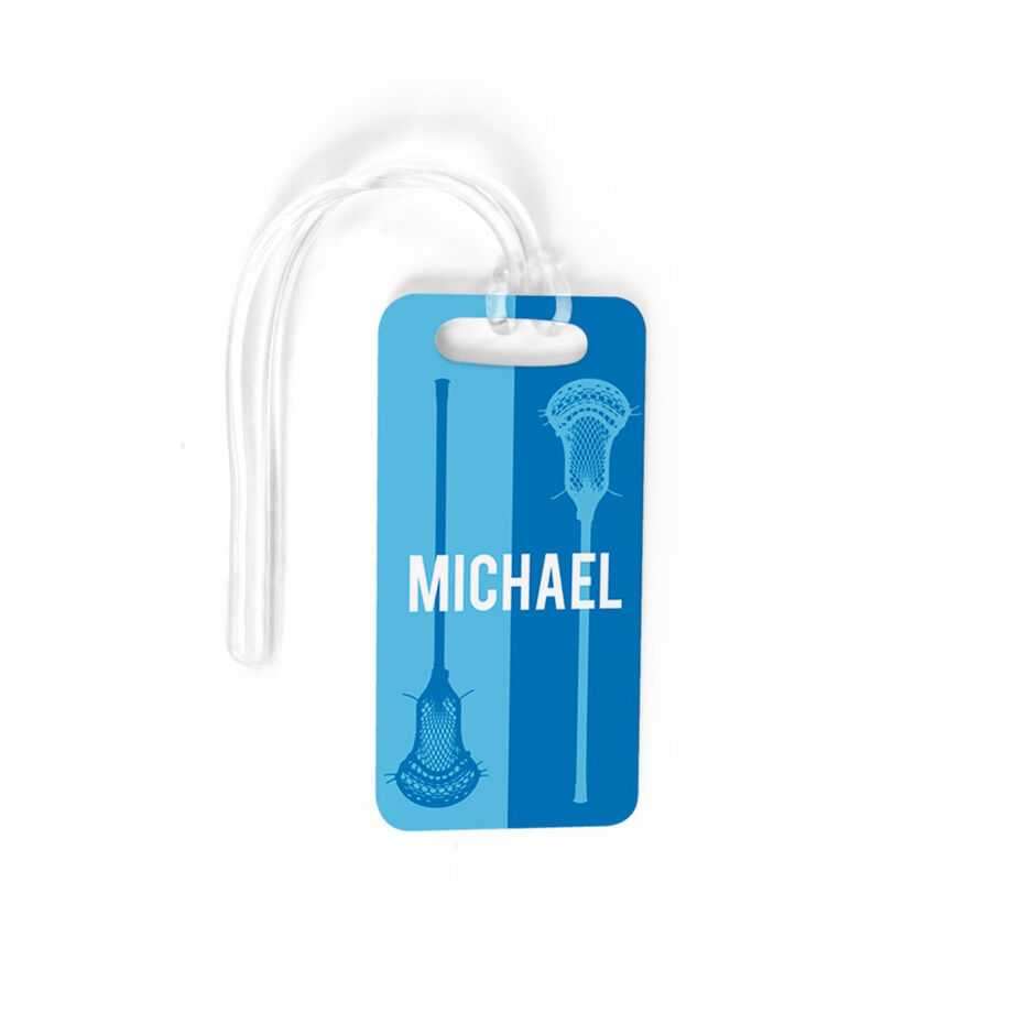 Guys Lacrosse Bag/Luggage Tag - Personalized Vertical Lacrosse Stick